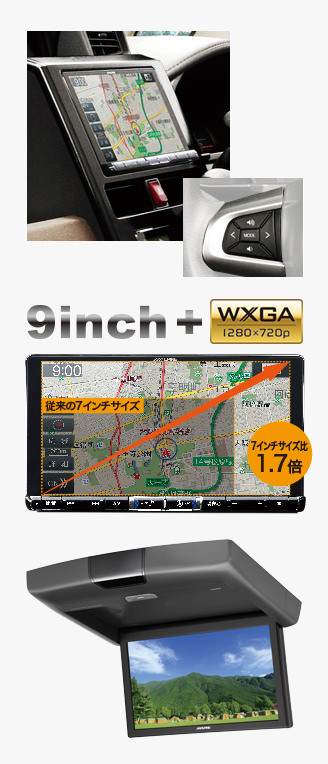 アルパイン BIGX 9インチメモリーナビセット 特徴イメージ1