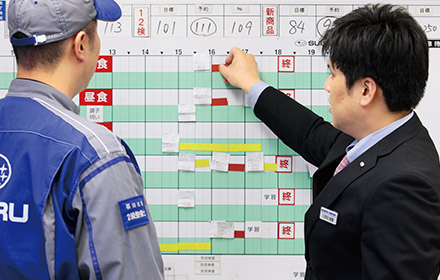 メカニックとの打ち合わせ