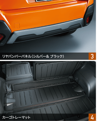 SUBARU XV　リヤバンパーパネル（シルバー＆ブラック）/カーゴトレーマット
