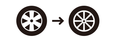 ご自分のクルマに適したサイズのタイヤやホイールを装着してください。