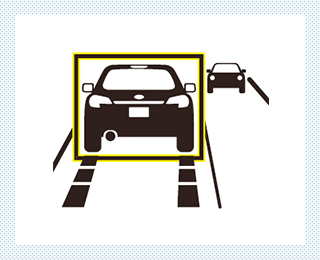 立体的に物体を見て距離、形状、移動速度などを認識。