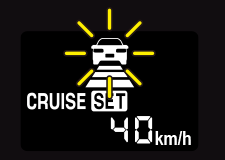 先行車を認識すると、“ピッ”と鳴ると同時に先行車表示が表示されます。