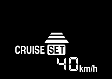 先行車を認識しなくなったときは、“ピッ”となると同時に先行車表示が消灯し、セット車速でゆっくりと加速し低速走行を行います。