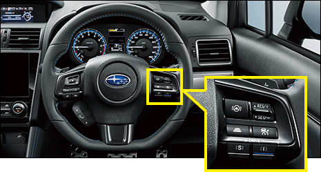設定はステアリングの右側に付いたスイッチで