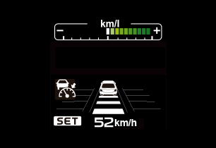 先行車を認識している