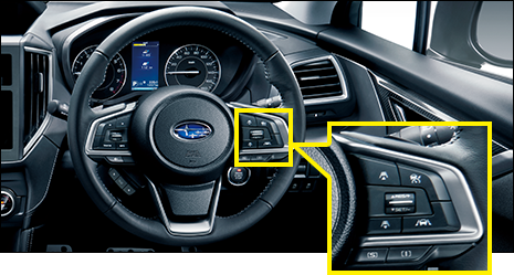 設定はステアリングの右側に付いたスイッチで