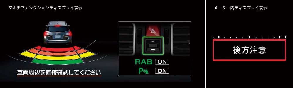 マルチファンクションディスプレイ表示、メーター内ディスプレイ表示